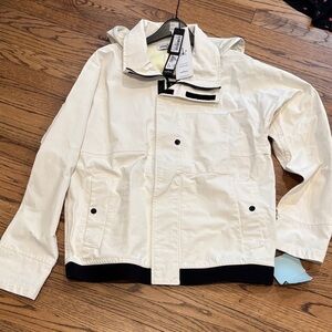 NWT Stone Island Cream Lightweight Jacket with Black Trim